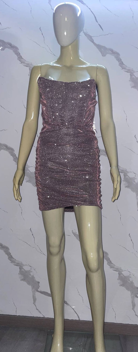Short Sparkly Gray Dress