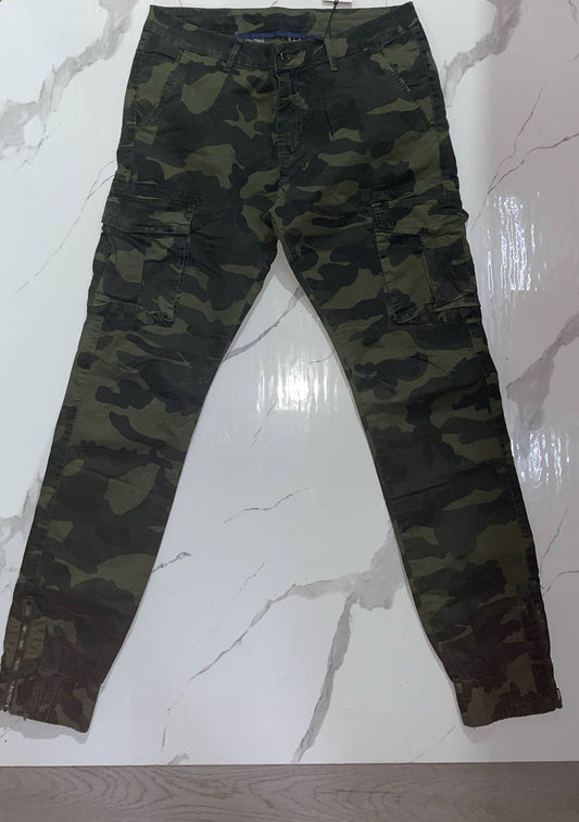 Green Camo Long Cargo Pants